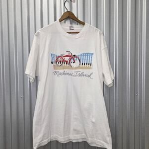 Vintage Fruit Of The Loom Women's XL Mackinac Island T Shirt White Beach Bike